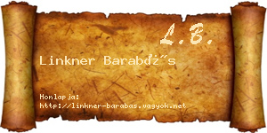 Linkner Barabás névjegykártya
